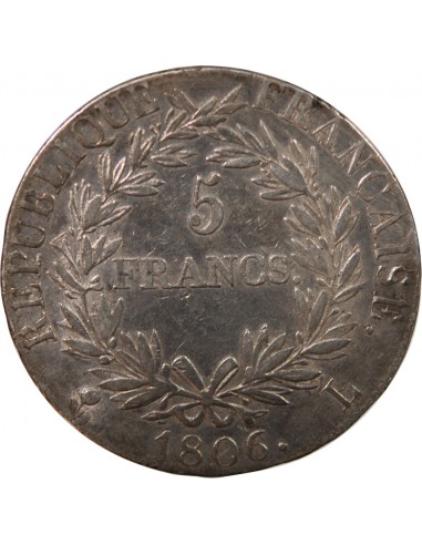 NAPOLEON Ier - 5 FRANCS 1806 L BAYONNE