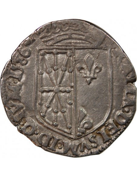 HENRI III - 1/4 ECU DE BEARN ARGENT 1586 SAINT-PALAIS