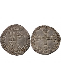 HENRI III - 1/4 ECU DE BEARN ARGENT 1586 SAINT-PALAIS 2