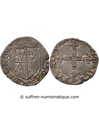 HENRI III - 1/4 ECU DE BEARN ARGENT 1586 SAINT-PALAIS