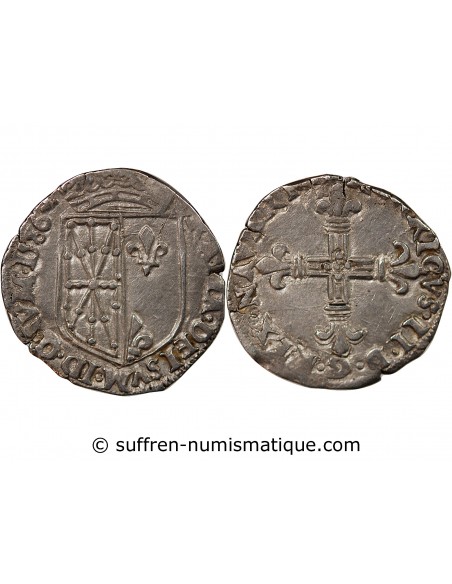 HENRI III - 1/4 ECU DE BEARN ARGENT 1586 SAINT-PALAIS