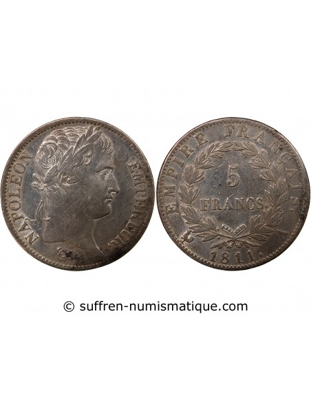 NAPOLEON Ier - 5 FRANCS 1811 A PARIS