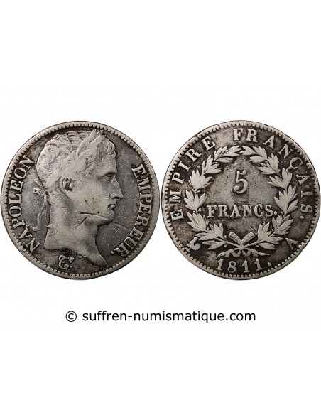 NAPOLEON Ier - 5 FRANCS 1811 A PARIS
