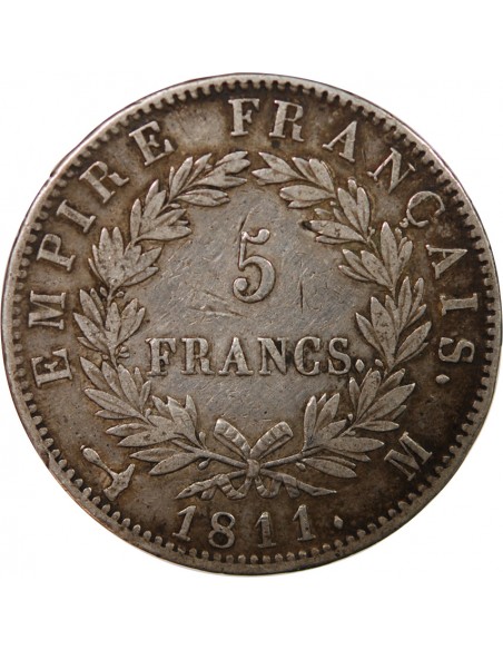 NAPOLEON Ier - 5 FRANCS 1811 M TOULOUSE