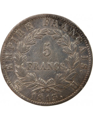 NAPOLEON Ier - 5 FRANCS 1813 H LA ROCHELLE