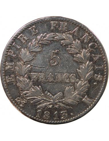 NAPOLEON Ier - 5 FRANCS 1813 K BORDEAUX
