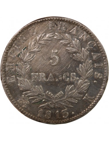 NAPOLEON Ier - 5 FRANCS 1813 K BORDEAUX