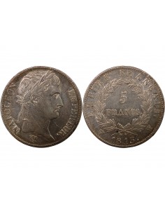 NAPOLEON Ier - 5 FRANCS 1813 W LILLE 2
