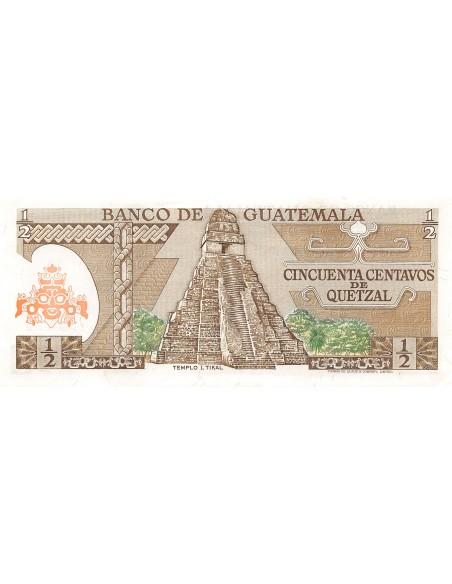 GUATEMALA, TECUN UMAN - 1/2 QUETZAL 1982