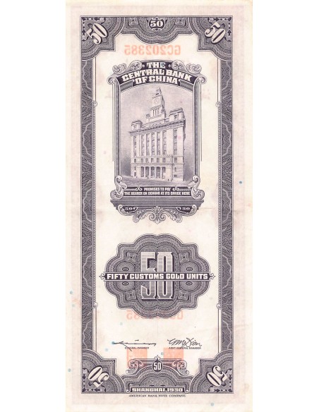 CHINE, SUN YAT-SEN - 50 GOLD UNITS 1930 SHANGHAI