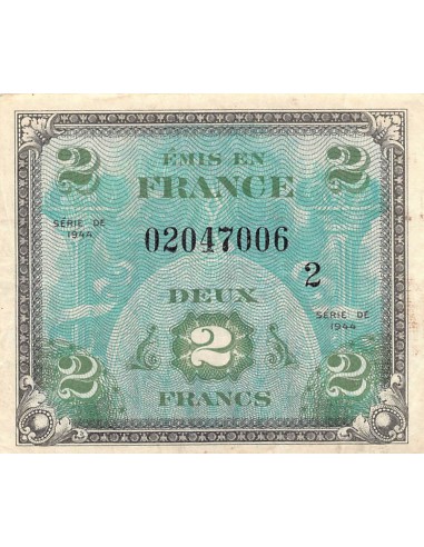IMPRESSION AMÉRICAINE - 2 FRANCS DRAPEAU Type 1944