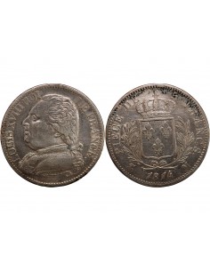 LOUIS XVIII - 5 FRANCS ARGENT 1814 M TOULOUSE 2