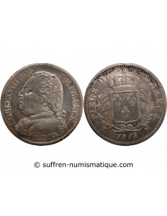 LOUIS XVIII - 5 FRANCS ARGENT 1814 M TOULOUSE