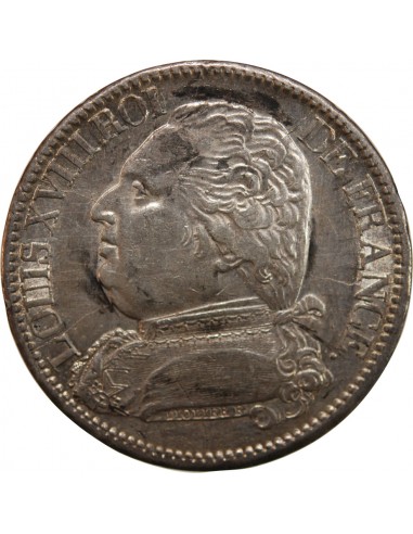 LOUIS XVIII - 5 FRANCS ARGENT 1815 Q PERPIGNAN