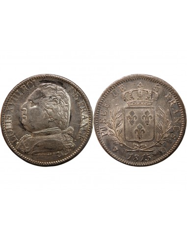 LOUIS XVIII - 5 FRANCS ARGENT 1815 Q PERPIGNAN