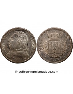 LOUIS XVIII - 5 FRANCS ARGENT 1815 Q PERPIGNAN
