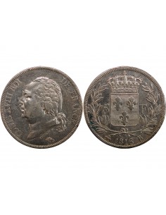 LOUIS XVIII - 5 FRANCS ARGENT 1816 B ROUEN 2