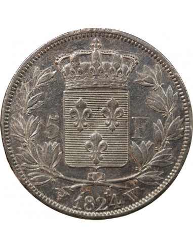 LOUIS XVIII - 5 FRANCS ARGENT 1824 W LILLE