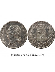 LOUIS XVIII - 5 FRANCS ARGENT 1824 W LILLE