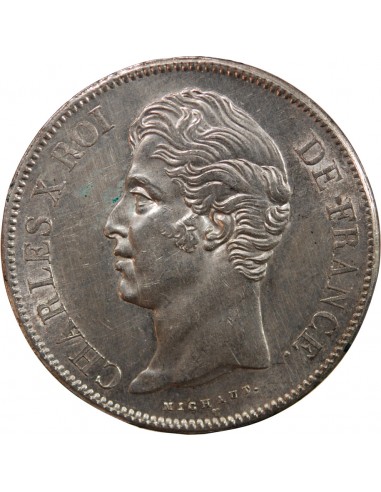 CHARLES X - 5 FRANCS ARGENT 1827 H LA ROCHELLE