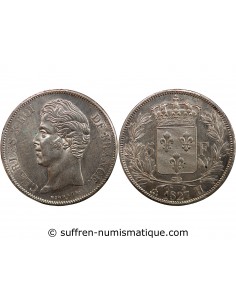 CHARLES X - 5 FRANCS ARGENT 1827 H LA ROCHELLE