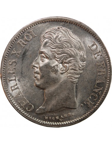 CHARLES X - 5 FRANCS ARGENT 1828 W LILLE