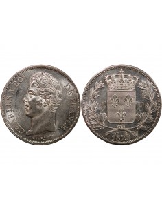 CHARLES X - 5 FRANCS ARGENT 1828 W LILLE 2