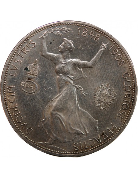 AUTRICHE, FRANÇOIS-JOSEPH Ier - 5 CORONA ARGENT 1908