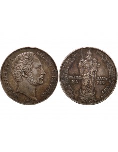 ALLEMAGNE, BAVIERE, MAXIMILIEN II - 2 GULDEN ARGENT 1857 2