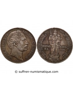ALLEMAGNE, BAVIERE, MAXIMILIEN II - 2 GULDEN ARGENT 1857