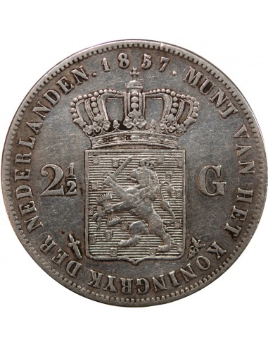 PAYS-BAS, WILLEM III - 2 1/2 GULDEN ARGENT 1857