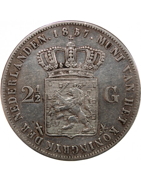 PAYS-BAS, WILLEM III - 2 1/2 GULDEN ARGENT 1857
