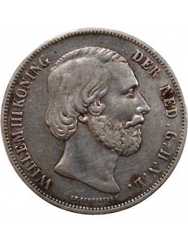 PAYS-BAS, WILLEM III - 2 1/2 GULDEN ARGENT 1857