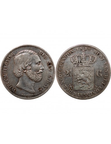 PAYS-BAS, WILLEM III - 2 1/2 GULDEN ARGENT 1857