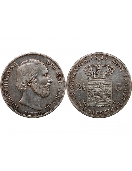 PAYS-BAS, WILLEM III - 2 1/2 GULDEN ARGENT 1857