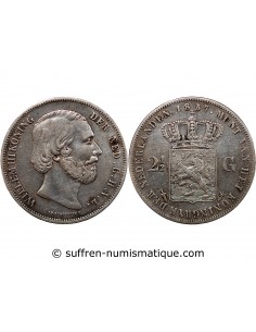 PAYS-BAS, WILLEM III - 2 1/2 GULDEN ARGENT 1857