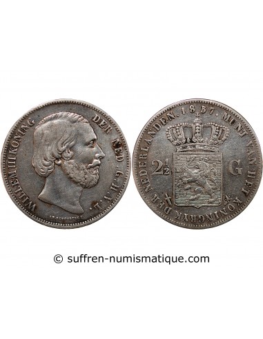 PAYS-BAS, WILLEM III - 2 1/2 GULDEN ARGENT 1857