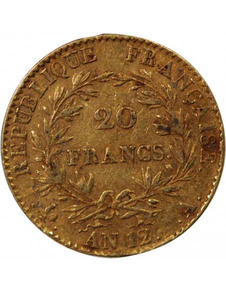 BONAPARTE 1er CONSUL - 20 FRANCS OR AN 12 A PARIS