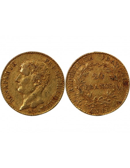 BONAPARTE 1er CONSUL - 20 FRANCS OR AN 12 A PARIS