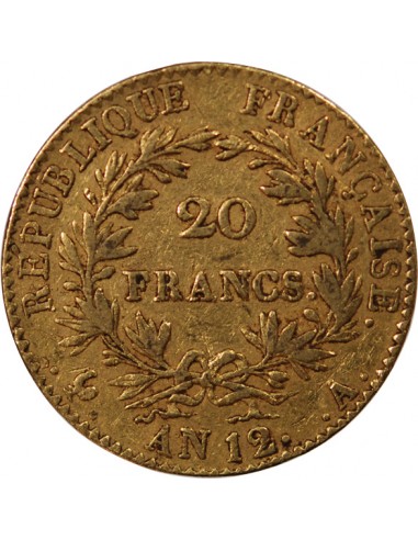 BONAPARTE 1er CONSUL - 20 FRANCS OR AN 12 A PARIS