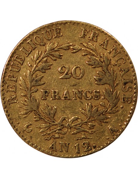 BONAPARTE 1er CONSUL - 20 FRANCS OR AN 12 A PARIS