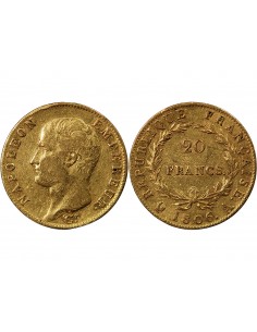 NAPOLEON Ier﻿ - 20 FRANCS OR 1806 A PARIS﻿ "Calendrier grégorien" 2