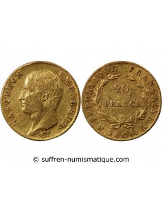 NAPOLEON Ier﻿ - 20 FRANCS OR 1806 A PARIS﻿ "Calendrier grégorien"