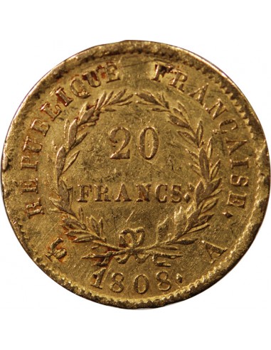 NAPOLEON Ier - 20 FRANCS OR 1808 A PARIS "Type République"﻿﻿