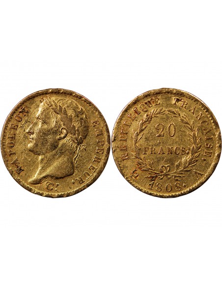 NAPOLEON Ier - 20 FRANCS OR 1808 A PARIS "Type République"﻿﻿
