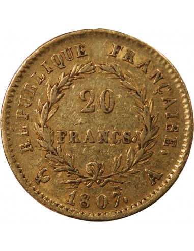 NAPOLEON Ier - 20 FRANCS OR 1807 A PARIS "Type Transitoire"