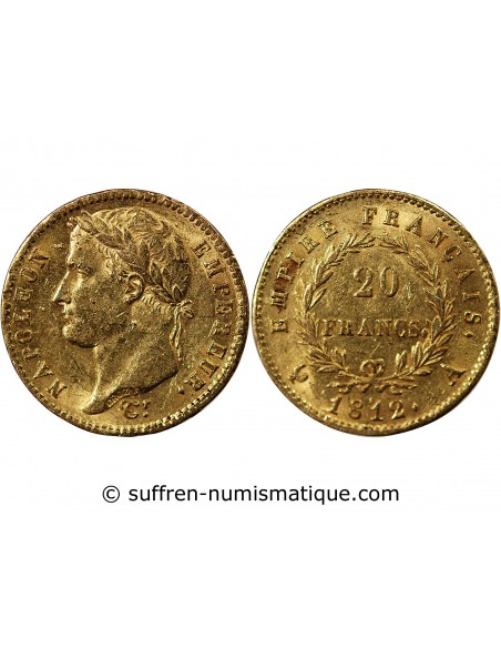 NAPOLÉON Ier - 20 FRANCS OR 1812 A PARIS