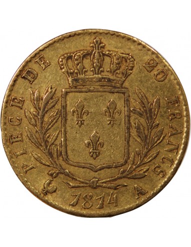 LOUIS XVIII - 20 FRANCS OR 1814 A PARIS