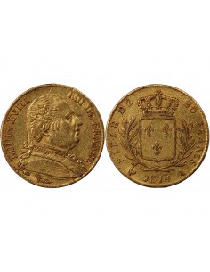 LOUIS XVIII - 20 FRANCS OR 1814 A PARIS 2