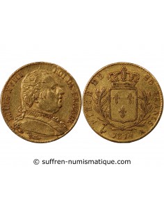 LOUIS XVIII - 20 FRANCS OR 1814 A PARIS